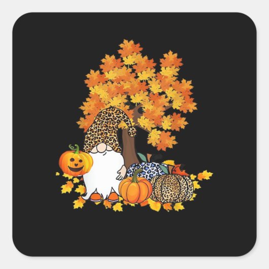 It’s Fall Y’all Cute Gnomes Pumpkin Autumn Vierkante Sticker (Voorkant)