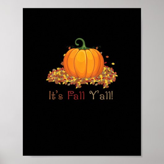 It’s Fall Y’all Cute Pumpkin Autumn Tree Fall Leav Poster (Voorkant)