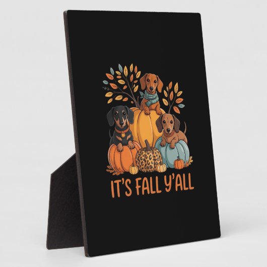 It’s Fall Y’all Dachshund Pumpkins Fall Classic Fotoplaat (Zijkant)