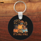It’s Fall Y’all Dachshund Pumpkins Fall Classic Sleutelhanger (Voorkant)