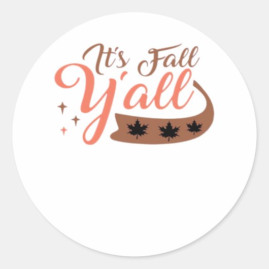 It’s Fall Y’all, Fall Pumpkin Skeleton Creepy Leaf Ronde Sticker (Voorkant)