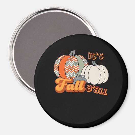 It’s Fall Y’all, Funny Pumpkins Chevron Pattern Magneet (Voorkant / Achterkant)