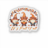 It’s Fall Y’all Pumpkin Gnome Autumn Tree Funny Fa Sticker (Voorkant)