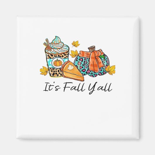 It’s Fall Y’all Pumpkin Spice Leopard Pumpkin Pie Magneet (Voorkant)