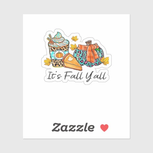 It’s Fall Y’all Pumpkin Spice Leopard Pumpkin Pie Sticker (Vel)