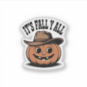 It’s Fall Y’all Pumpkin Trendy Graphic Sticker (Voorkant)