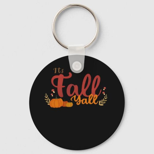 It’s Fall Y’all Pumpkins and Mushrooms Autumn Sleutelhanger (Voorkant)