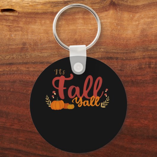 It’s Fall Y’all Pumpkins and Mushrooms Autumn Sleutelhanger (Voorkant)
