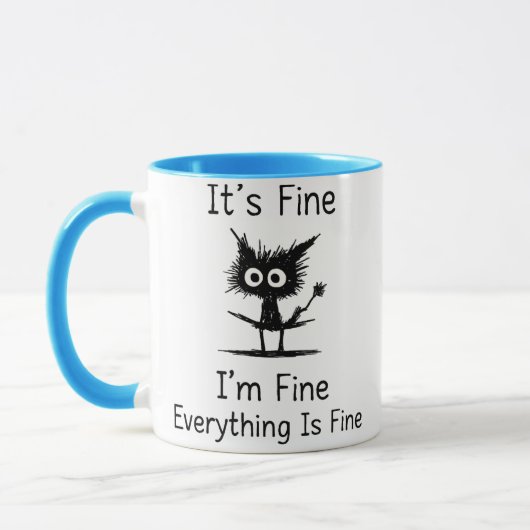 It’s Fine Mug – Funny Chaos Creature with Fork (Gauche)