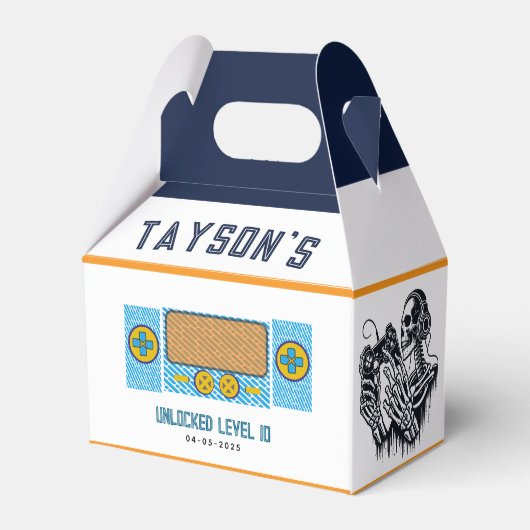 It’s Game On Skull  – Video Game Birthday Party  Bedankdoosjes (Achterkant)