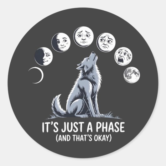 It’s Just a Phase – Moon Mood Werewolf Sticker (Voorkant)