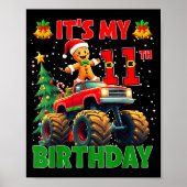 It’s My 11th Birthday Gingerbread Monster Truck Ch Poster (Voorkant)