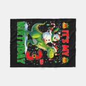 It’s My 3rd Birthday Xmas Snowman Riding Dinosaur  Fleece Deken (Voorkant (Horizontaal))