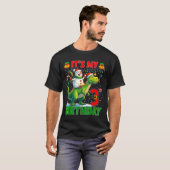 It’s My 3rd Birthday Xmas Snowman Riding Dinosaur  T-shirt (Voorkant volledig)