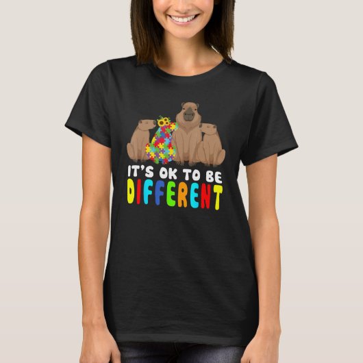 It s Ok To Be Different Capybara Autism Awareness T-shirt (Voorkant)