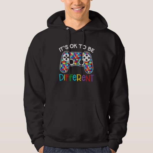 It s Ok To Be Different Games Controller Autism Aw Hoodie (Voorkant)