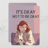 It’s Okay Not to Be Okay – Emotional Support Card  Kaart (Voorkant / Achterkant)