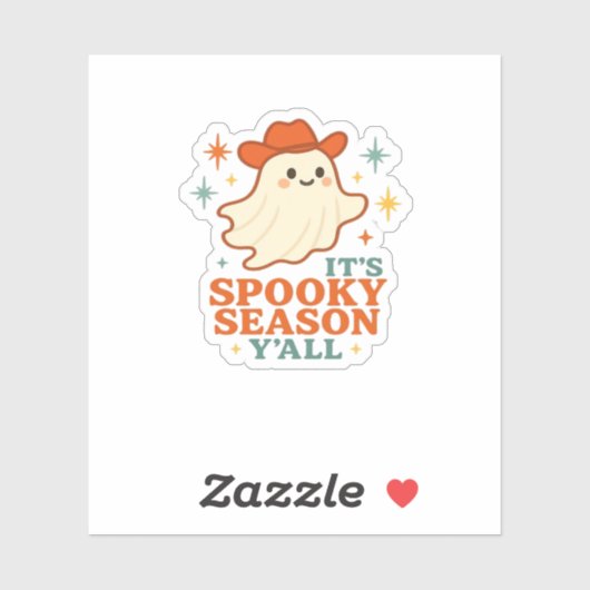 It’s Spooky Season Y’all Cowboy Boo Sticker (Vel)