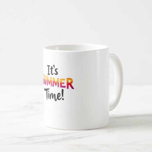 It’s Summer Time Rainbow Typography Mug (Devant droit)