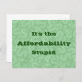 It’s the Affordability Stupid Briefkaart (Voorkant / Achterkant)