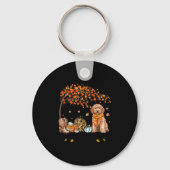 It’s The Most Wonderful Time Goldendoodle Pumpkins Sleutelhanger (Voorkant)