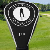 It’s Time to Par-Tee Black & White Monogram Golfheadcover