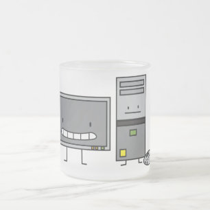 IT-schermmuis met computertower voor computerfamil Matglas Koffiemok