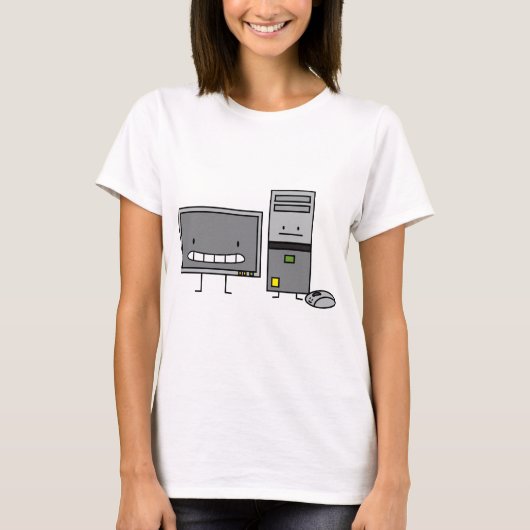 IT-schermmuis met computertower voor computerfamil T-shirt (Voorkant)