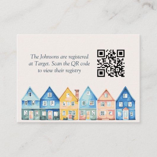 "It Takes a Village" Baby shower Register QR-code Informatiekaartje (Voorkant)