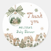 It Takes a Village Baby Shower Thank You Ronde Sticker (Voorkant)