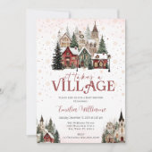 It Takes a Village Chritsmas Baby Shower Kaart (Voorkant)