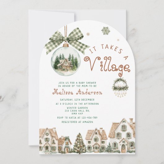 It Takes a Village Gender Neutral Baby Shower Kaart (Voorkant)