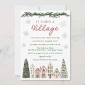 It Takes a Village Snowflake Winter Baby Shower Kaart (Voorkant)