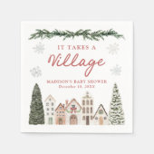 It Takes a Village Snowflake Winter Baby Shower Servet (Voorkant)