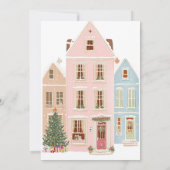 It takes a village Winter Pink Baby Gir Shower Kaart (Achterkant)