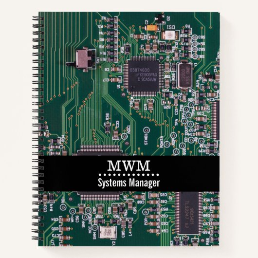 IT-technologie voor computermoederbord Notitieboek (Voorkant)