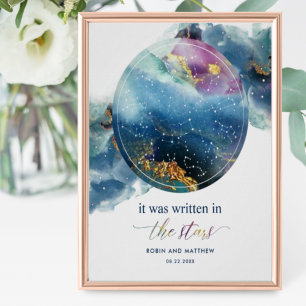 It Was Written In The Stars Wedding Welcome Sign Poster