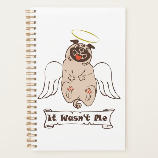 It Wasn't Me angel pug funny quote (Devant)