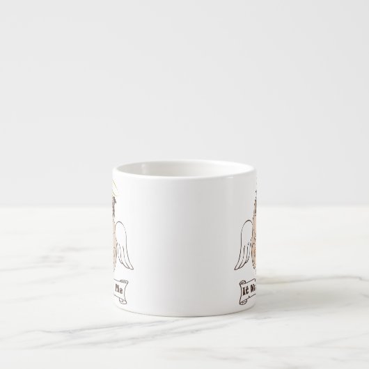 It Wasn't Me angel pug funny quote Espresso Kop (Voorkant)