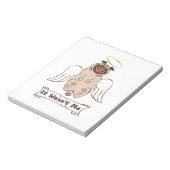 It Wasn't Me angel pug funny quote Notitieblok (Gedraaid)