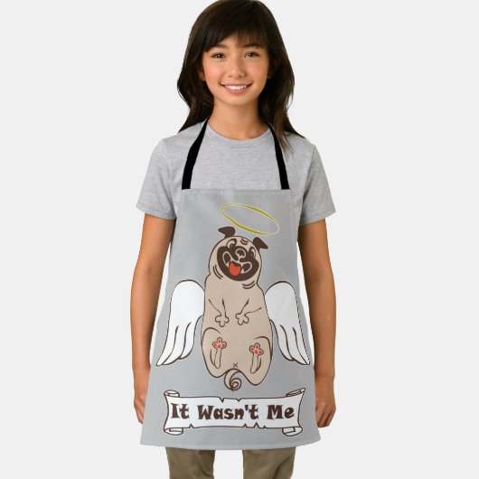 It Wasn't Me angel pug funny quote Schort (Insitu)