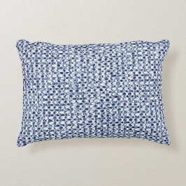 Itajime Shibori Blue Check Textile Geometric Weave Accent Kussen