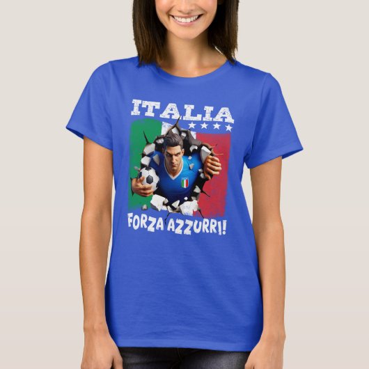 Italia 3D Forza Azzurri T-shirt (Voorkant)