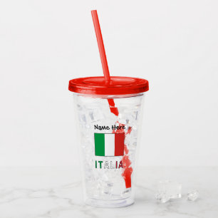 Italia Bandeira Italiana gepersonaliseerd Acryl Drinkbeker