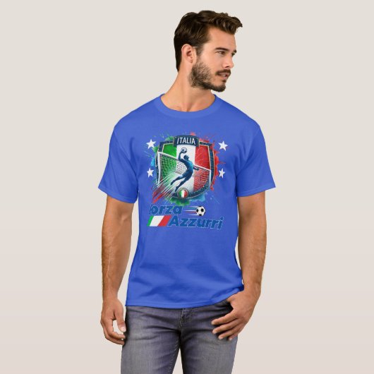 Italia Calcio 4 Stelle T-shirt (Voorkant volledig)