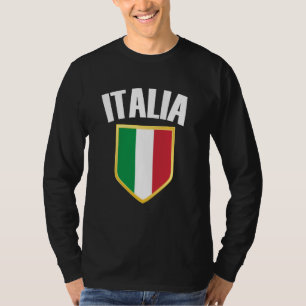 Italia Crest Italië Vlag Voetbal T-shirt