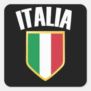 Italia Crest Italië Vlag Voetbal Vierkante Sticker