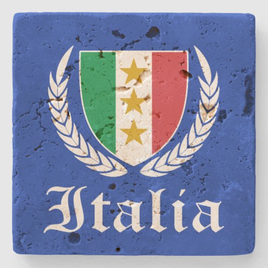 Italia Crest Stenen Onderzetter (Voorkant)