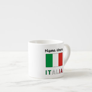 Italia e Bandiera Italiana con il Tuo Nome Espresso Kop