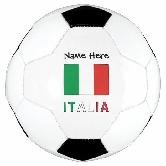 Italia e Bandiera Italiana con il Tuo Nome Soccer (Devant)
